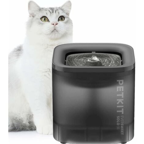 PETKIT CYBERTAIL Fontaine à Eau pour Chats, avec Pompe à Eau sans Fil, Moins de 25dB, Filtre 3.0, Equipé de Lumières LED, Capacité de 1,8L pour Chats Chiens et D’Autres Animaux de Compagnie (Gris)