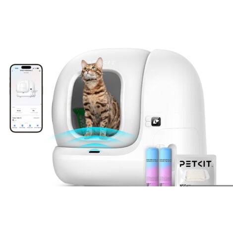 PETKIT Pura Max 2 Selbstreinigende Katzentoilette, 76L Katzenklo Selbstreinigend,xSecure,Geruchsbeseitigung,App-Steuerung,Große Fassungsvermögen,für Mehrere Katzen（Deo und Sandkissen Frei, mit N50）