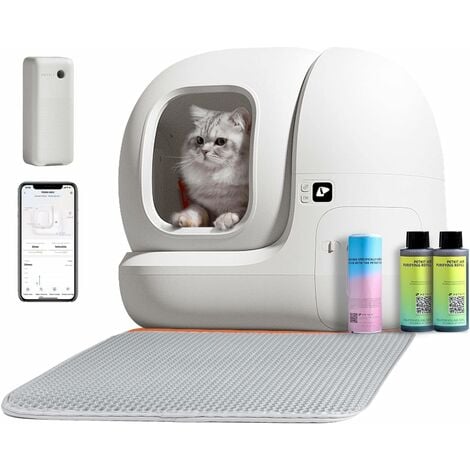 PETKIT Pura Max bac à litière autonettoyant et toilettes pour chats,xSecure/élimination des Odeurs/Contrôle APP/Capacité Maximale de 76L pour Plusieurs Chats