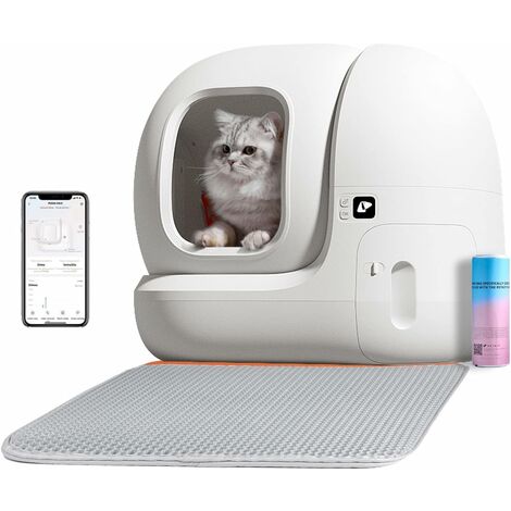 PETKIT Pura Max Self-Cleaning Cat Litter Tray, Self-Cleaning, xSecure/Geurverwijdering/App Control/76L Maximum Capacity, for Multiple Cats (no cleaning solution version)