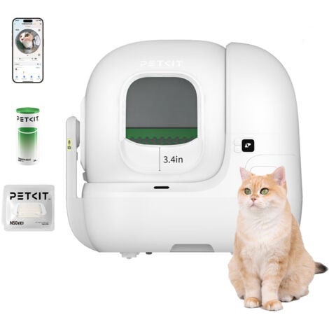 PETKIT Purobot Max Pro Bac à Litière Autonettoyant Avec Caméra AI, Objectif Grand Angle 210°, WiFi 5G & 2.4G/Contrôle de I'application/Anti-Fuites/Anti-Odeurs, Grande Capacité 76L, Convient à Plusieur