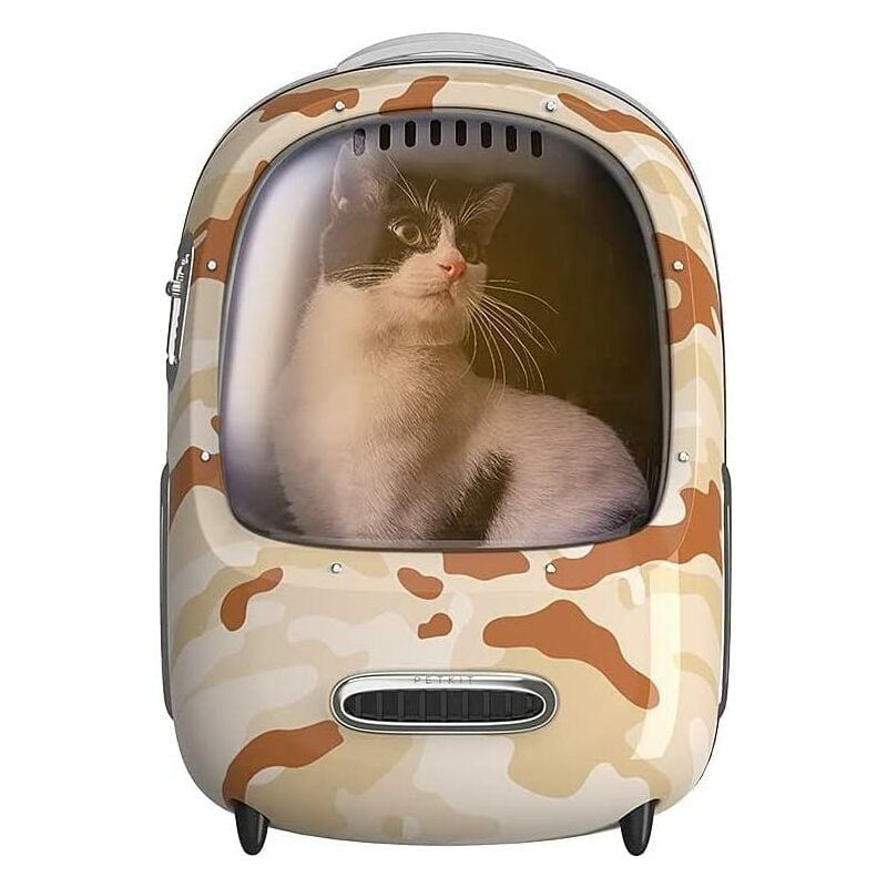 Sac à Dos pour Chat, Sac à Dos de Voyage Portable pour Chiots, Ventilateur Intégré et Dispositif d'éclairage, Sac à Dos pour Animaux de Compagnie