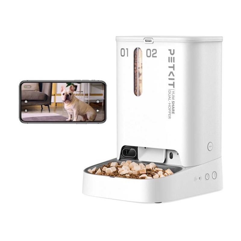 Petkit - YumShare Dual-hopper distributeur de croquettes automatique connecté double avec caméra 5L