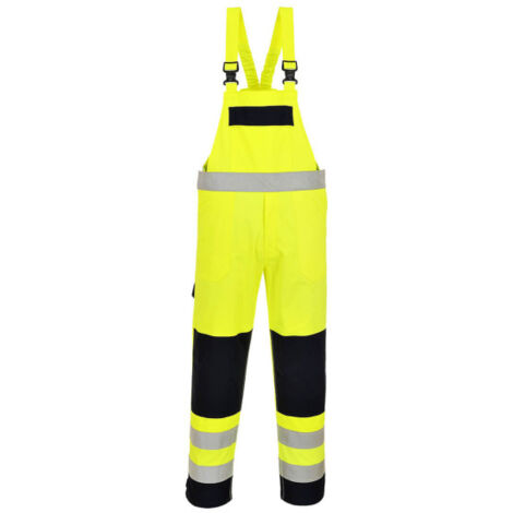 Peto alta visibilidad fluorescente Multi-Norma, cremallera frontal FR63 M Amarillo/Marino