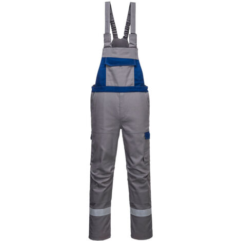 Peto Bicolor Bizflame Ultra: Seguridad y Comodidad en el Trabajo / Gris / XL