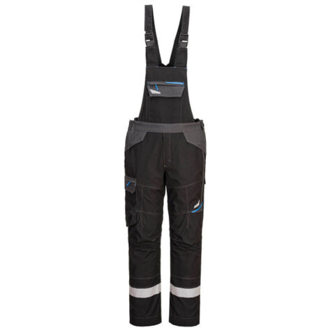 Peto de trabajo técnico y resistente WX3 con paneles elásticos FR405 L Negro