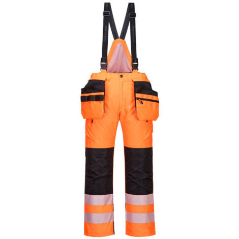 Peto laboral aislante bolsillos de pistolera + cintas reflectante PW351 4XL Naranja/Negro