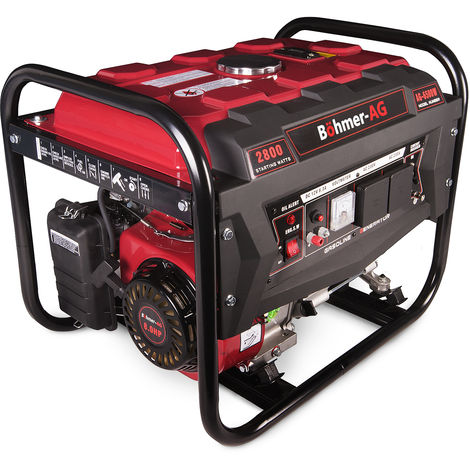 Petrol Generator BOHMER-AG 6500W - 2800w Recoil Start 3.4 kVA 8Hp 4-Stroke OHV Engine for Quiet Portable Backup / Camping Power - 2 Years Warranty
