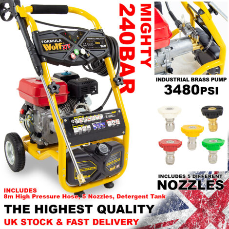 Petrol Pressure Washer 240 BAR 3480psi Wolf Formula 275 Jet Wash