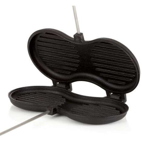Petromax Appareil à Burger Fonte 12 cm Poignées Bois