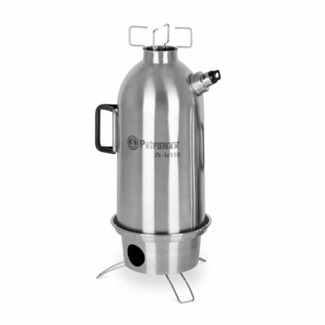 Petromax Feuerkanne fk-le150 aus Edelstahl 1,5 Liter Wasserkocher mit integriertem Kochaufsatz