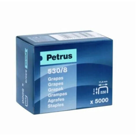 PETRUS 77508 - Box 5000 Stück verkupferte Heftklammern Modell 530/8 mm