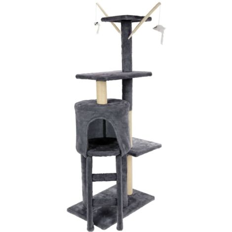 Pets Collection Torre graffiatrice grigia in sisal 45x30x110 cm