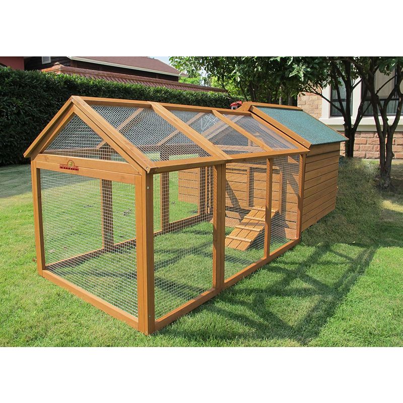 Pets Imperial Savoy Large Chicken Coop With 14m Run Suitable For 4 To 6 Birds Depending On Size With Single Nest Box Easy Clean Leaning Tray