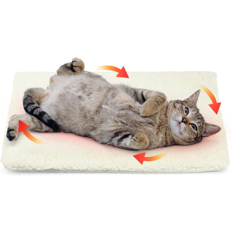 Pets Tapis Chauffant pour Chat et Chiens Coussin Chauffant Chat Couverture Auto-Chauffant Tapis Thermique pour Chat et Petits Chiens,Blanc, 60 45cm, 5 pièces