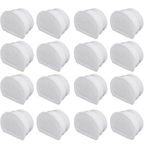 PetSafe - Ersatz-Kohlefilter für Drinkwell-Wasserbrunnen für Haustiere aus Keramik Avalon und Pagoda, 7,5 – 3,7 – 1,8 Liter, Bach-/Meeresrand, natürliches und sicheres Material, 16er-Pack