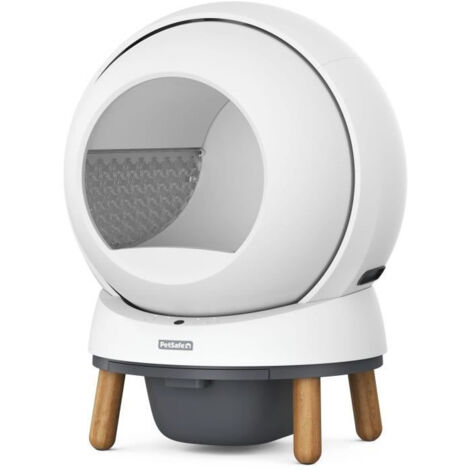 Petsafe – Litière autonettoyante connectée pour chat – Fonctionnement autonome jusqu'à 2 semaines – Compatible avec litières agglomérantes – Design compact blanc