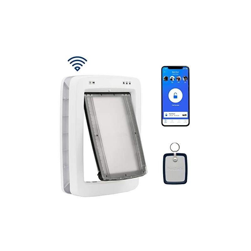 Petsafe - porte connectée smartdoor, chien & chat, entrée/sortie sélectives, porte activée par application sur smartphone, horaire