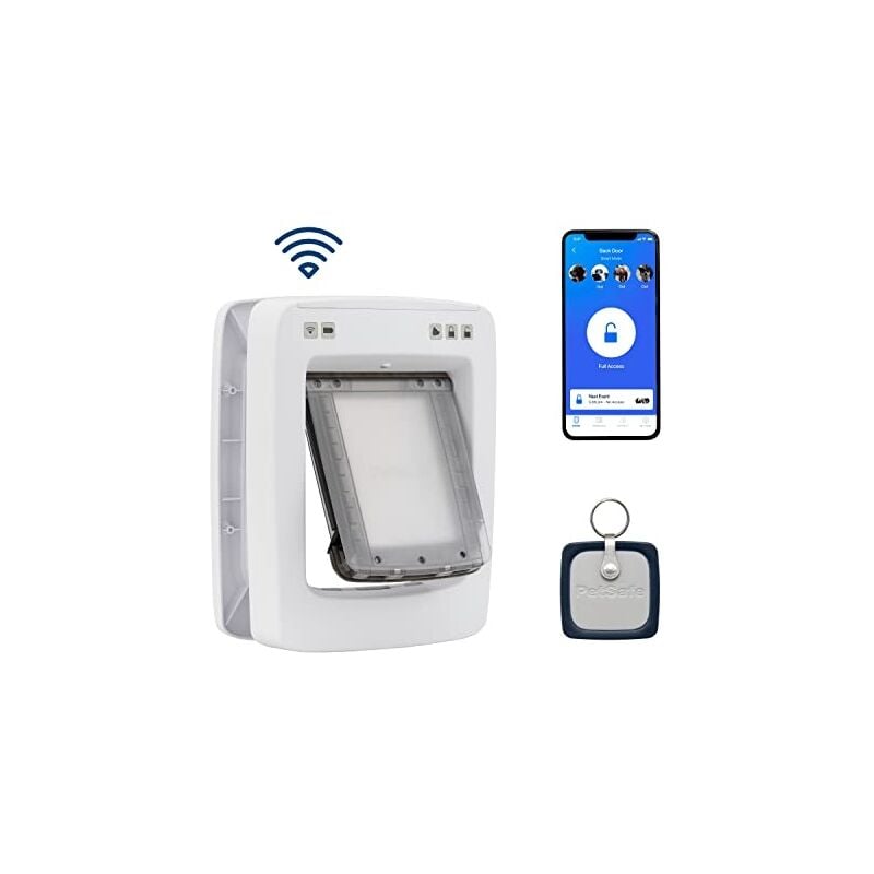 Petsafe - porte connectée smartdoor, chien & chat, entrée/sortie sélectives, porte activée par application sur smartphone, horaire