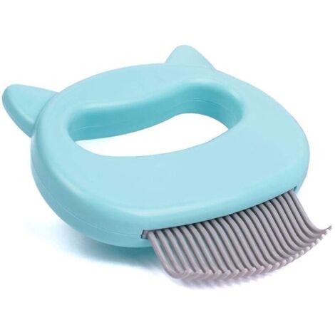 Pettine massaggiante per animali domestici, spazzola a setole morbide, pettine e strumento per la toelettatura di animali a pelo lungo e corto, gatti, cani, cuccioli, conigli (verde chiaro)