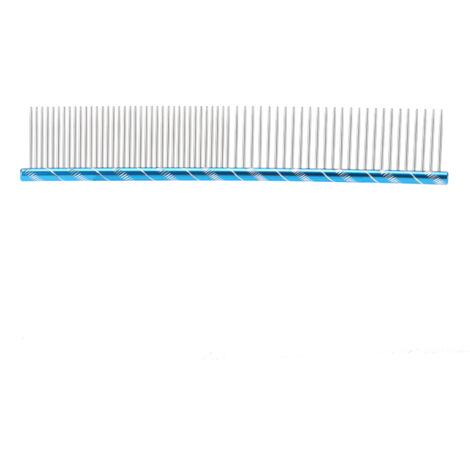Pettine per animali domestici con denti dritti in acciaio inossidabile rimuove nodi e grovigli per cani gatti 19 cm blu