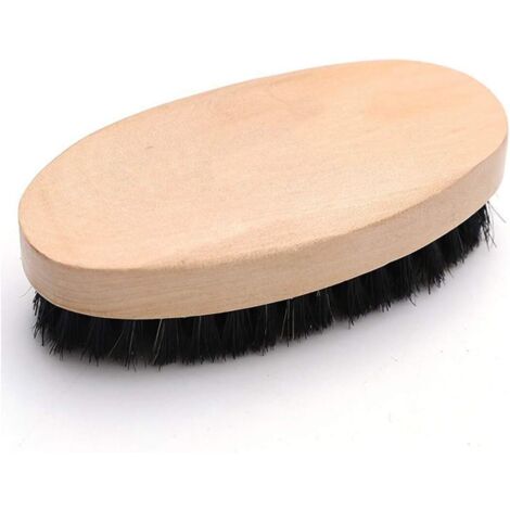 Pettine per barba da uomo, setole di cinghiale 100% naturali, marchio di alta qualità, manico in legno naturale opaco in stile militare, lunghezza setole 1,5 cm