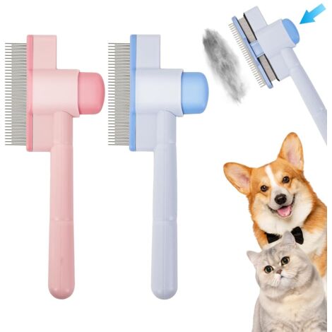 pettini antipulci per cani e gatti - Fantastica spazzola per la toelettatura - Pulitore per gatti con denti in acciaio inossidabile, pettine per gatti per pulci e zecche, animali domestici al chiuso, 