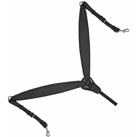 Pettorale in cuoio Padded con imbottitura e fibbie inox regolabile: FULL, Nero