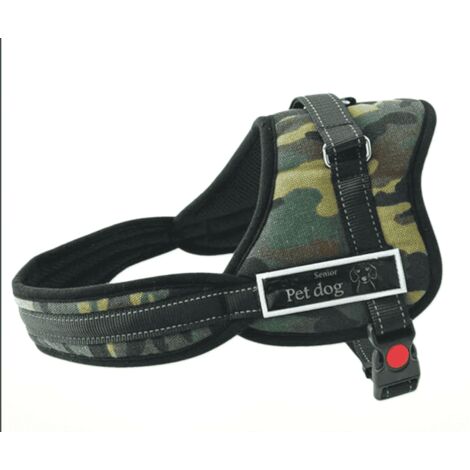 Pettorina cane cani taglia medio grande mimetica tattica regolabile con gancio imbracatura 782sw