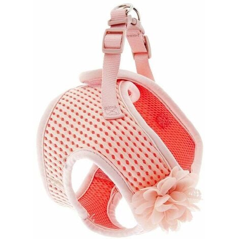 Pettorina con imbottitura in Air Mesh decorazione fiore modello Breeze per cani: 23-40 cm