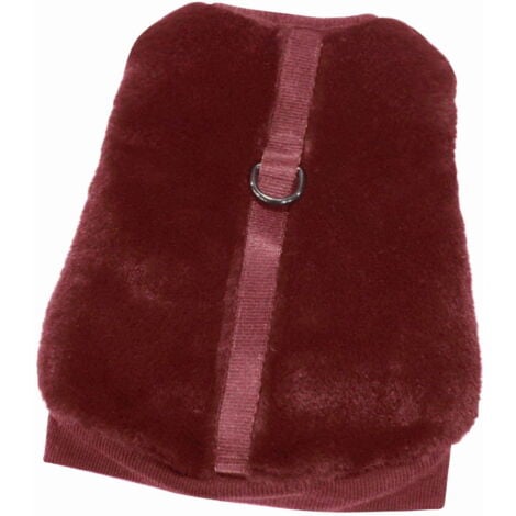 Pettorina in eco pelliccia e fodera in mesh traspirante modello Plushie Burgundy per cani: M 42-55 cm