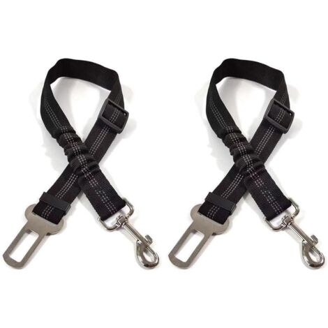 Pettorina per auto per cani, composta da due parti con sistema di assorbimento degli urti e moschettone, imbottitura elastica, adatta a tutti i tipi di auto e a tutti i cani e gatti.