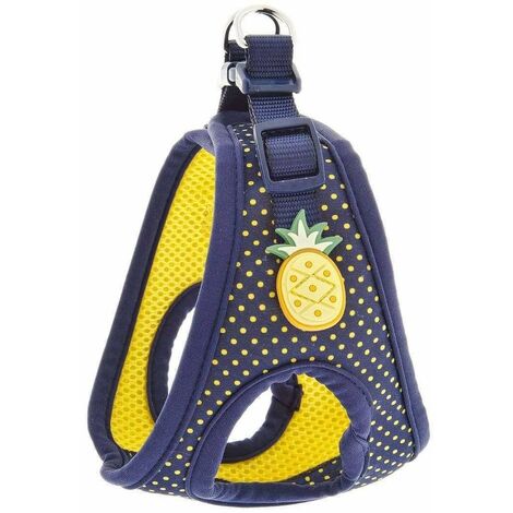Pettorina per cani traspirante e resistente con fantasia a pois modello Ananas: 37-45 cm Pettorina
