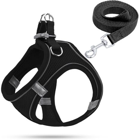 Pettorina per cuccioli, pettorina luminosa per cani, pettorina anti-tiro per cani di piccola taglia (nera, S)