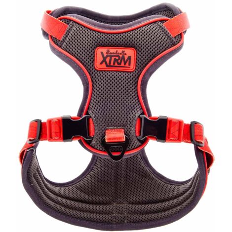 Pettorina regolabile facile da indossare dotata di due ganci ideale per addestramento modello XTRM per cani : 2,5 cm x 76-88 cm - Rosso