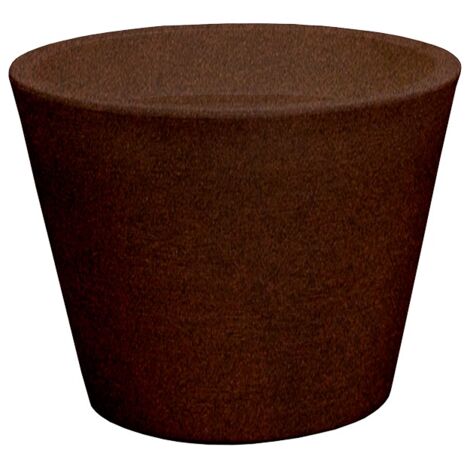 PETUNIA RÚSTICA Vaso rotondo da interno ed esterno per piante e fiori Molto resistente al passare del tempo. Realizzata in polietilene in Spagna - Marrone