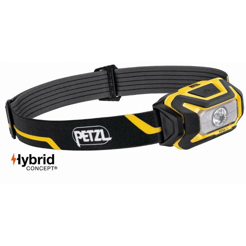Lampe frontale compacte PETZL Aria 1 Etanche - 350 lumens - Noir/jaune - Piles ou batterie - E069AA00