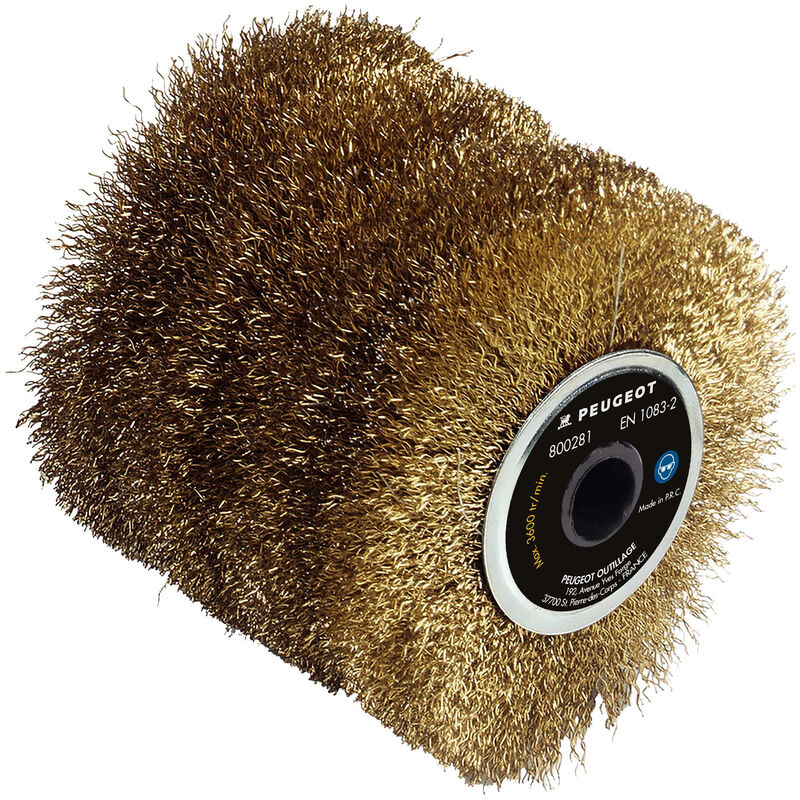 Brosse en acier laitonné Ø80x100mm, fil Ø0,3mm, pour rénovateur Brushless EnergyBrush-18VBL