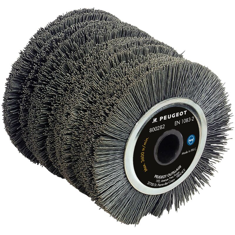 Peugeot Outillage - Brosse fils nylon enrobés d'abrasif ø 80x100mm pour rénovateur Brushless EnergyBrush-18VBL