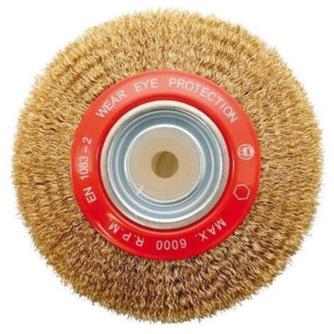 Peugeot – Brosse pour meuleuse en acier laitonné 150x18x32 mm – Fil 0,30 mm pour nettoyage et décapage de surfaces métalliques