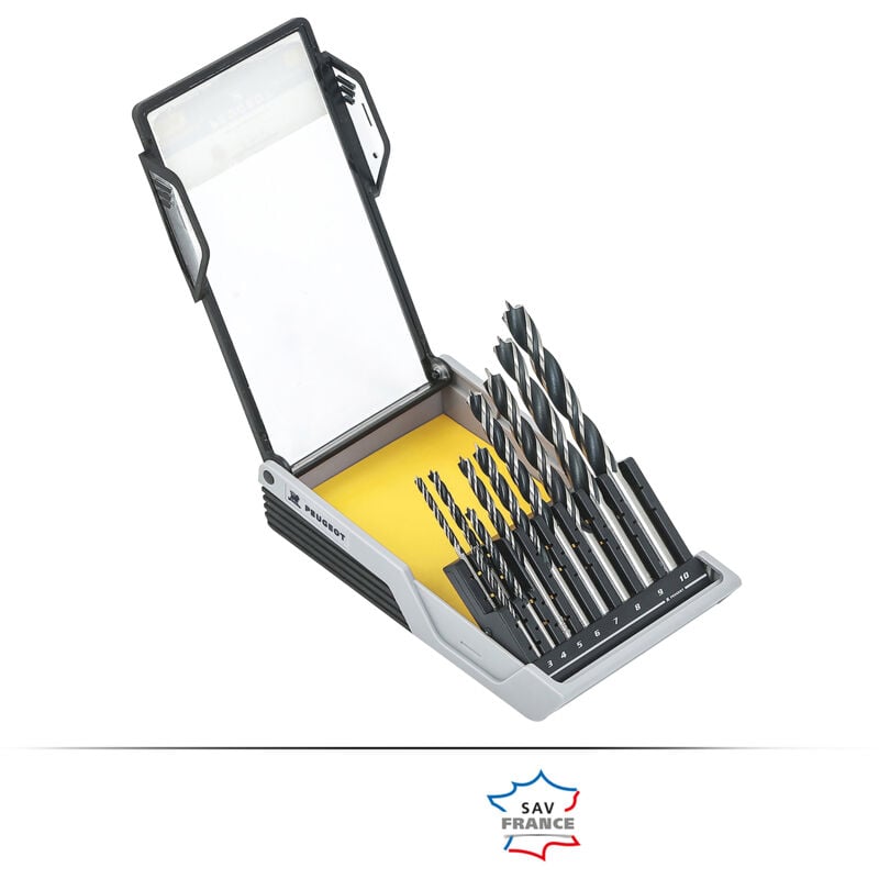 Coffret 10 forets bois 3 pointes usage intensif