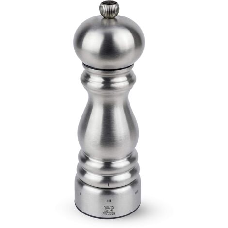Peugeot - Paris Chef u'Select - Macinapepe + Pepe Inclusi - in Acciaio Inox - 6 impostazioni di macinatura predefinite - Made in France - Colore Acciaio Inox
