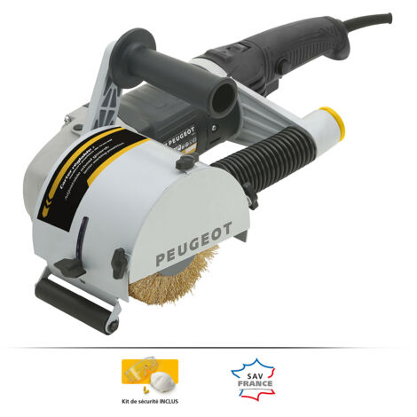 Peugeot – Rénovateur filaire 1500W – Vitesse 600-3200 tr/min – Diamètre abrasif 120 mm – Pour décapage bois, béton, pierre et métal