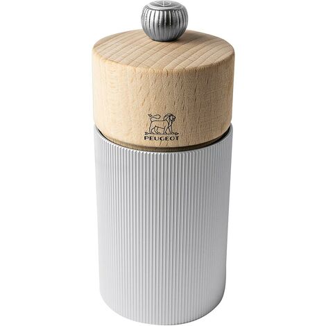 PEUGEOT PSP Peugeot Salzmühle Line, Gewürzmühle, Holz, Aluminium, Alu, Natur, 12 cm, 39899
