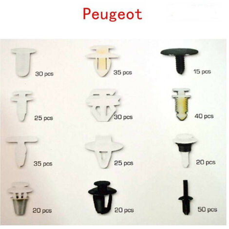 Peugeot Voiture Clip De Fixation Set 345 Pièces Pièces Détachées En Plastique