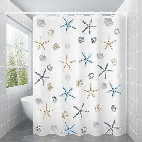 PEVA-Duschvorhang – 120 x 200 cm – Wasserdicht – Für Badezimmer und Badewanne – Waschbar – Mit Ösen und Duschvorhangringen