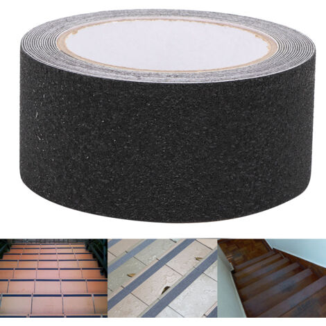 PEVA/PU-Antirutschband für Böden und Treppen, 5 m Klebesicherheitsstreifen (Schwarz)
