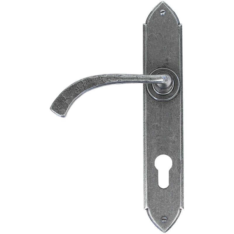 Pewter Gothic Curved Lever Espag. Lock Set - From The Anvil