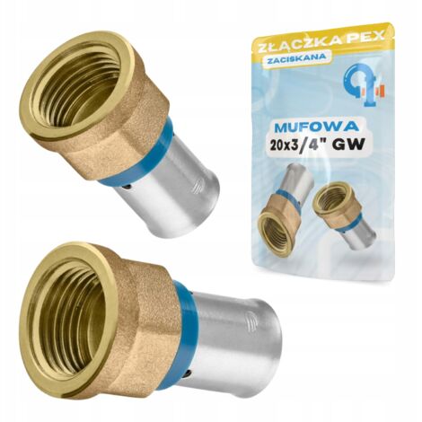 PEX-Muffe 20x3/4 GW, Messing massiv