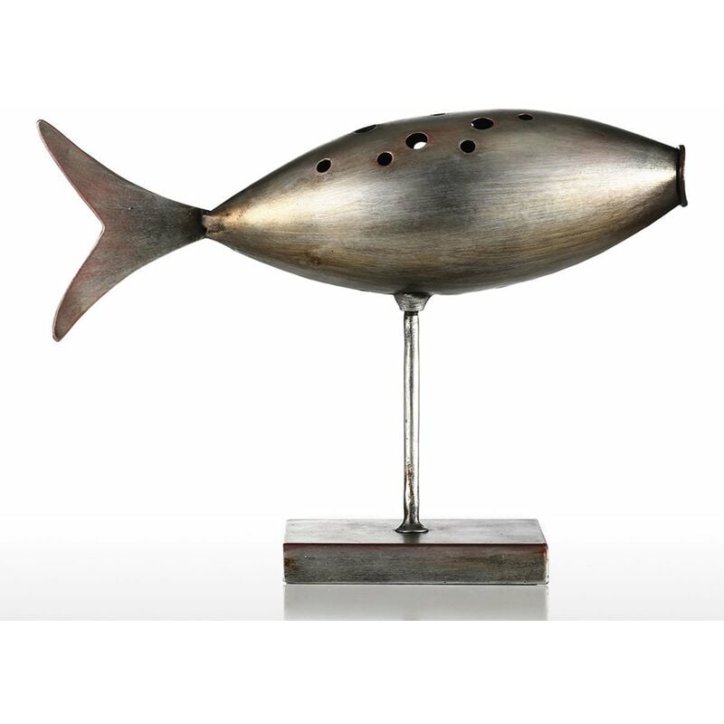 

Pez submarino Tooarts Escultura de metal Decoracion del hogar Escultura creativa Pez